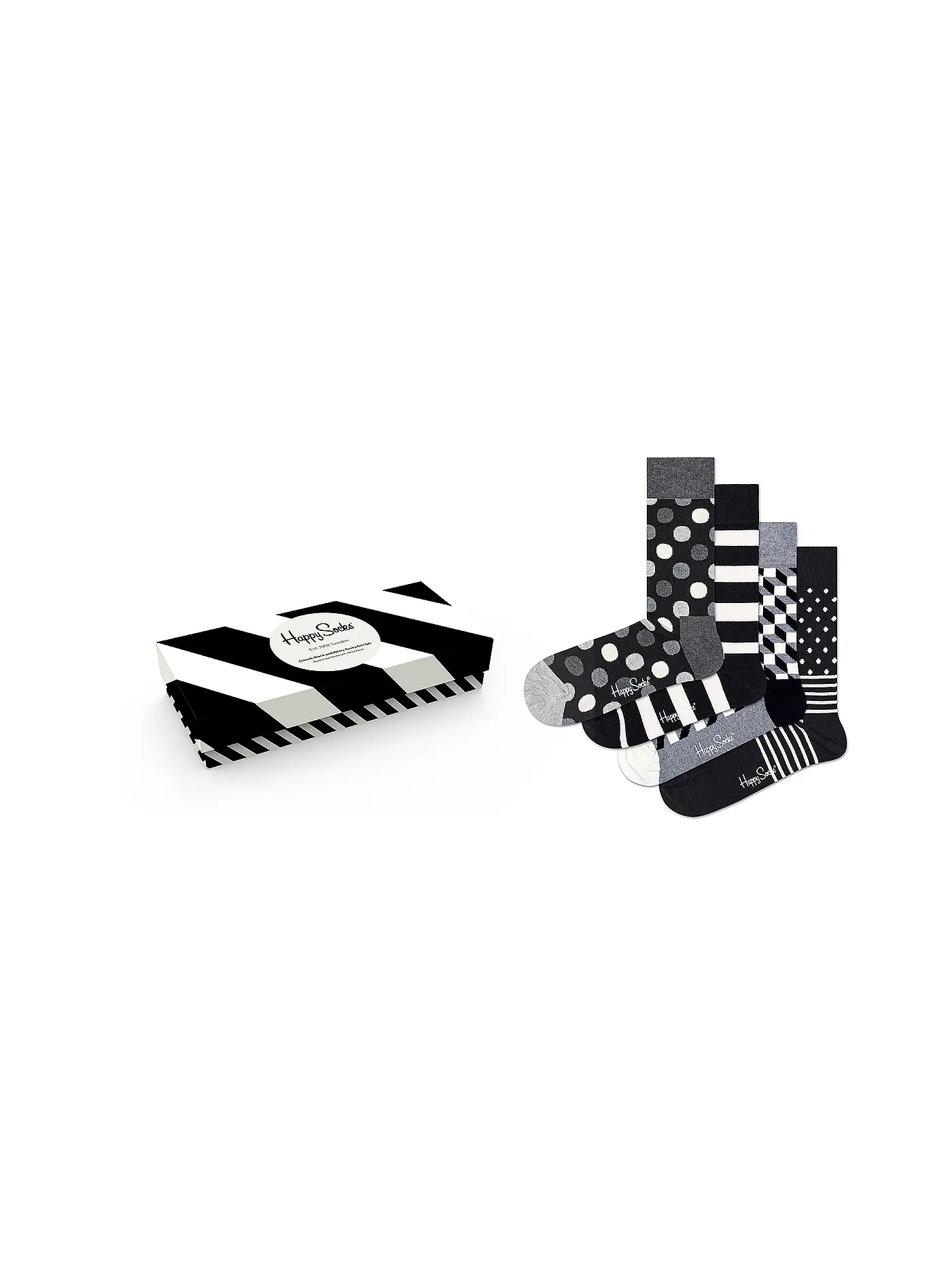 HAPPY SOCKS | Herren Geschenkbox Socken BLACK & WHITE 4-er Pkg. black | 